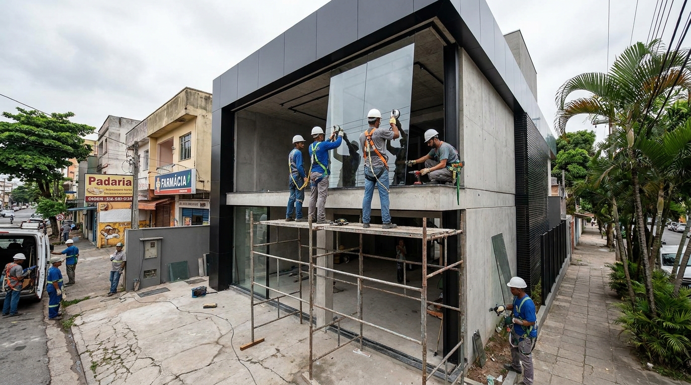 Fachada preta moderna em Campo Grande-MS